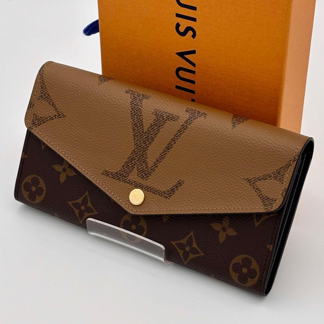 美品 ルイヴィトン　モノグラム ポルトフォイユサラ　ジャイアントリバース　長財布