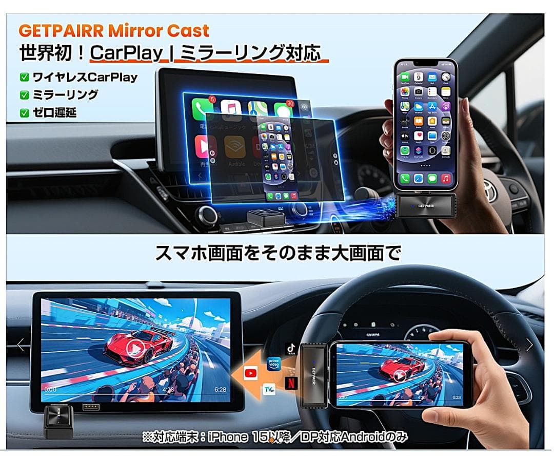 ⭕新品【GetPair Mirror Cast ワイヤレスアダプター】