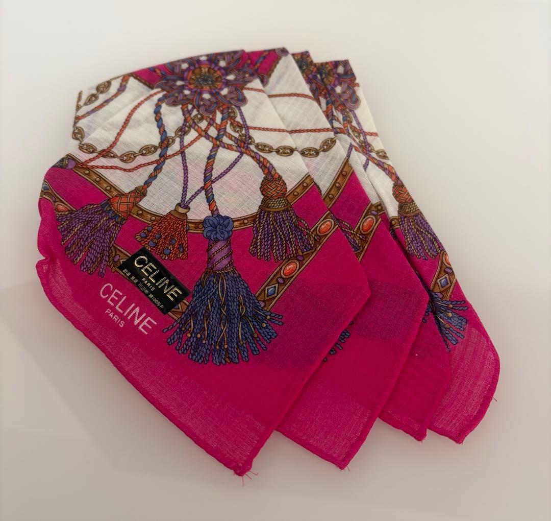 美品 ☆LOEWE☆ スカーフ 大判 アナグラム シルク ブラウン パープル