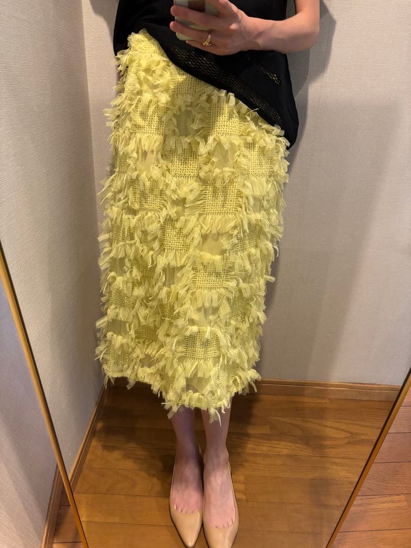 BAUM UND PFERDGARTEN フリンジ　スカート　イエロー