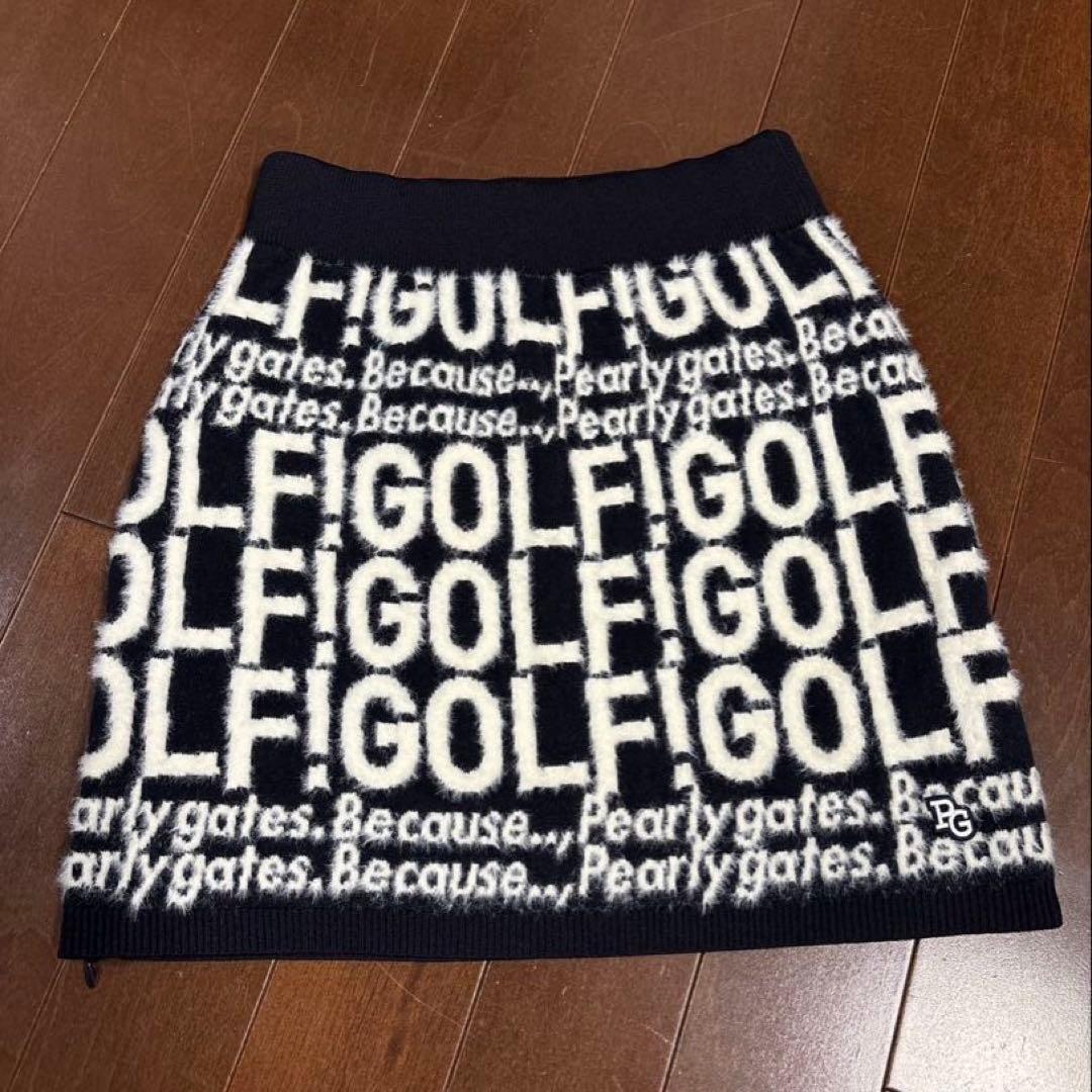パーリーゲイツ GOLF柄ジャガード織スカートサイズ1
