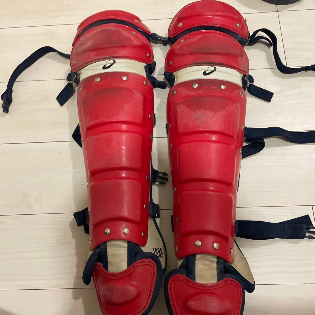 ASICS キャッチャー防具セット レッド