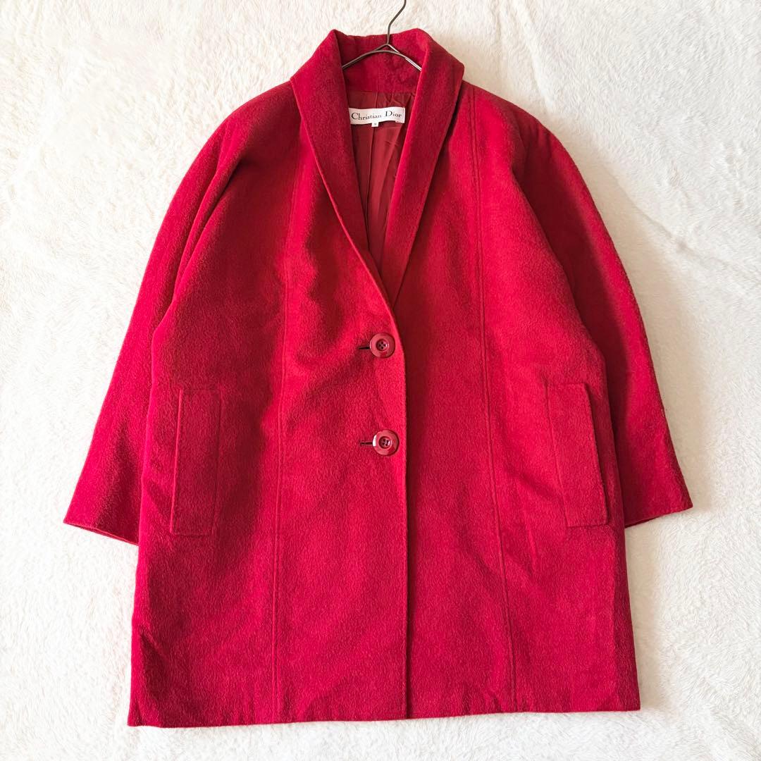 1391 希少✨ クリスチャンディオール チェスターコート レッド 9 女優