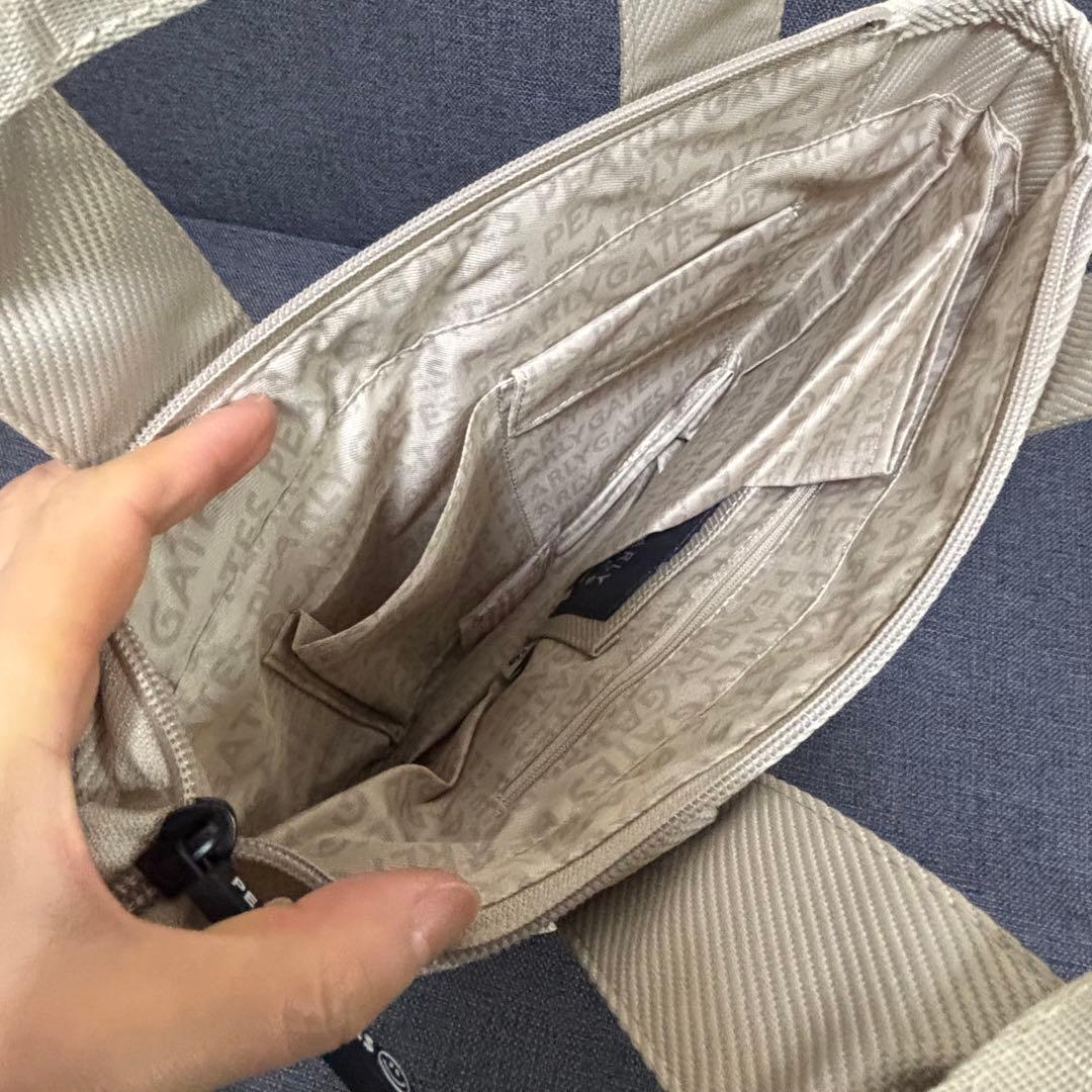 ★パーリーゲイツPEARLYGATES定番３点セット新品ベージュカートバッグ