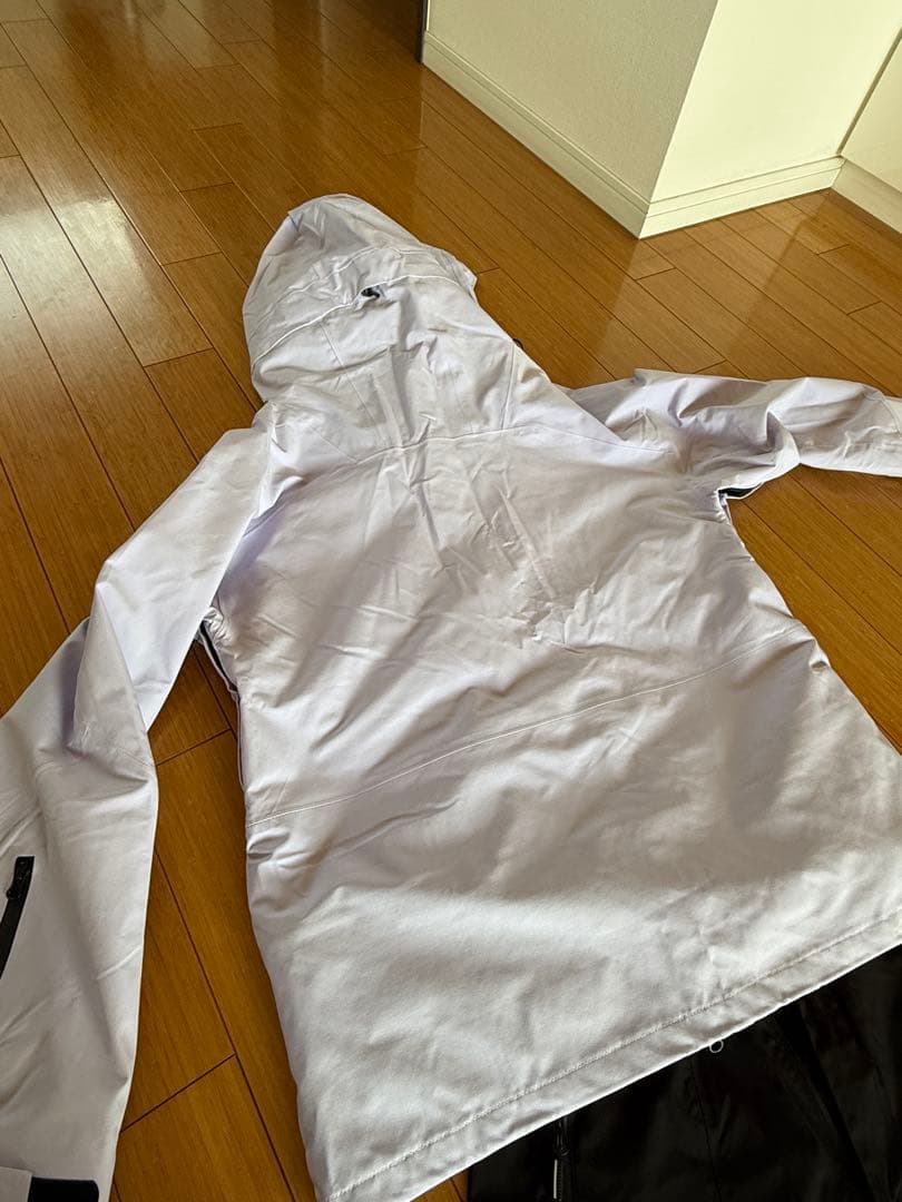 白色フード付きスノーボードウェアセット男女兼用
