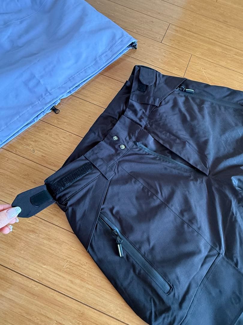 白色フード付きスノーボードウェアセット男女兼用