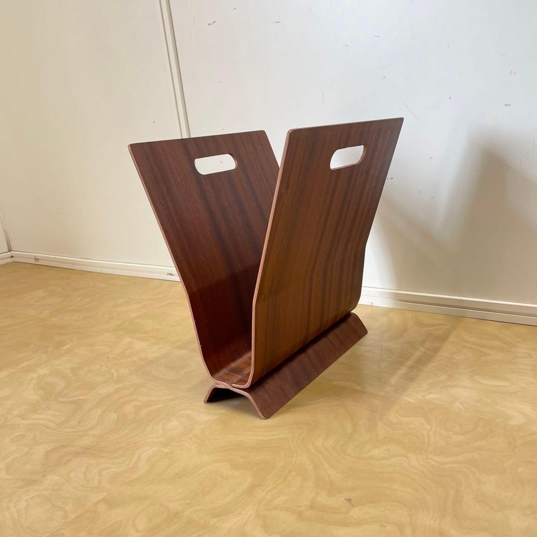 プライウッド マガジンラック木製 本立て 新聞入れ ビンテージ 北欧スタイル