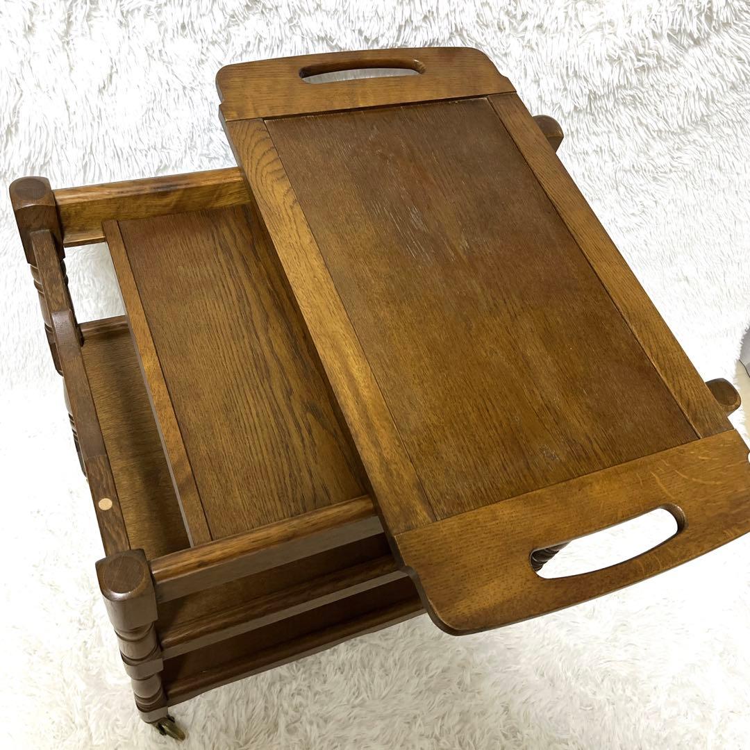 カリモク karimoku 木製 ワゴン キャスター　3段 ビンテージ　キッチン