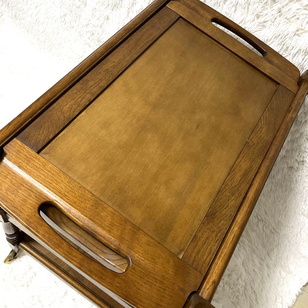 カリモク karimoku 木製 ワゴン キャスター　3段 ビンテージ　キッチン