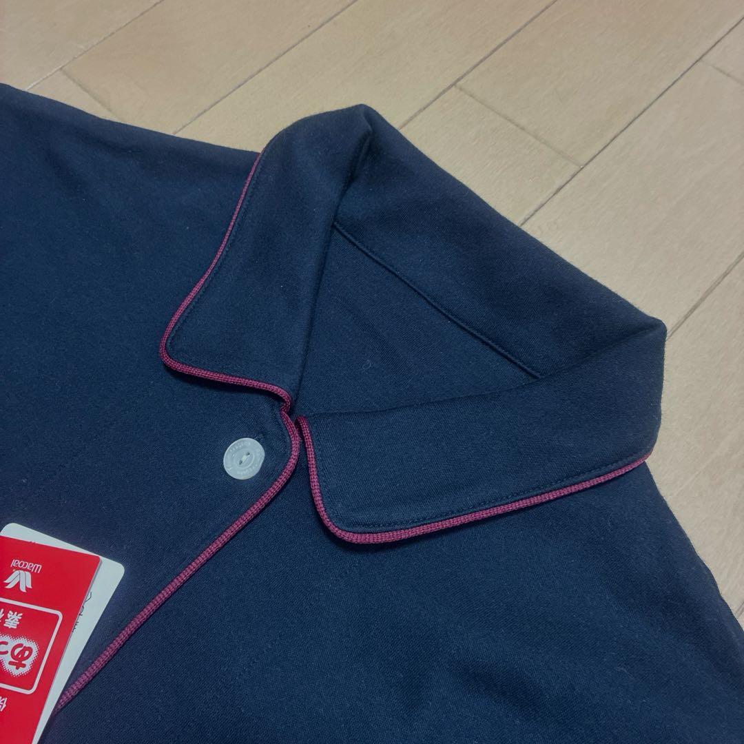 新品！ワコール 睡眠科学 パジャマ Ｌサイズ 天綿　ネイビー　長袖　あったか素材