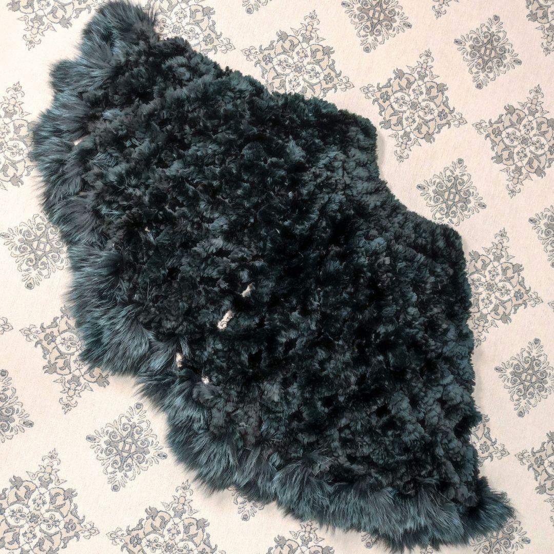 美品　Paula Lishman　ケープ　ビーバー×フォックス　ダークグリーン