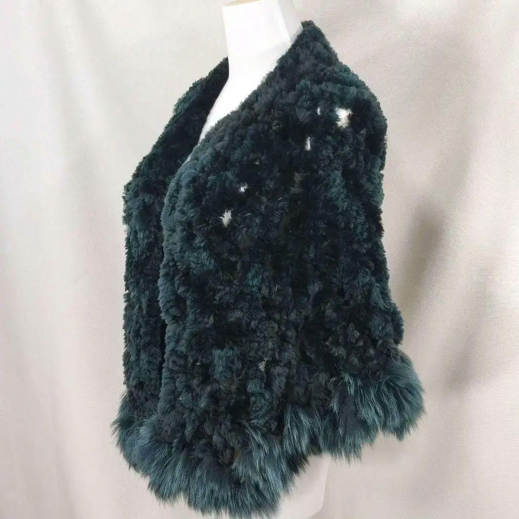 美品　Paula Lishman　ケープ　ビーバー×フォックス　ダークグリーン
