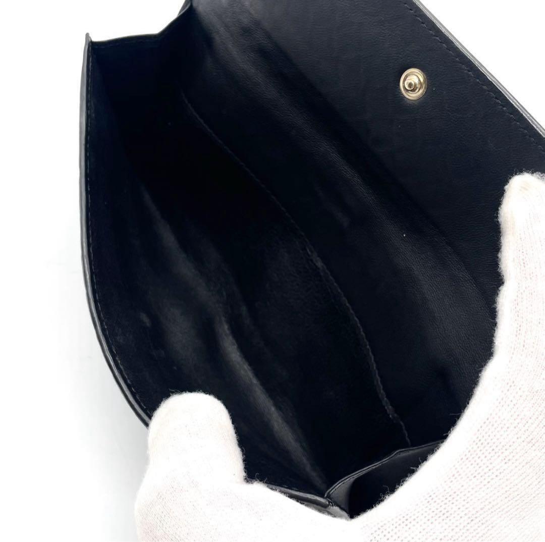 美品✨ボッテガヴェネタ コンチネンタルウォレット Wホック イントレチャート 黒