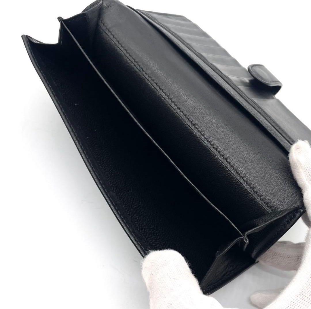 美品✨ボッテガヴェネタ コンチネンタルウォレット Wホック イントレチャート 黒