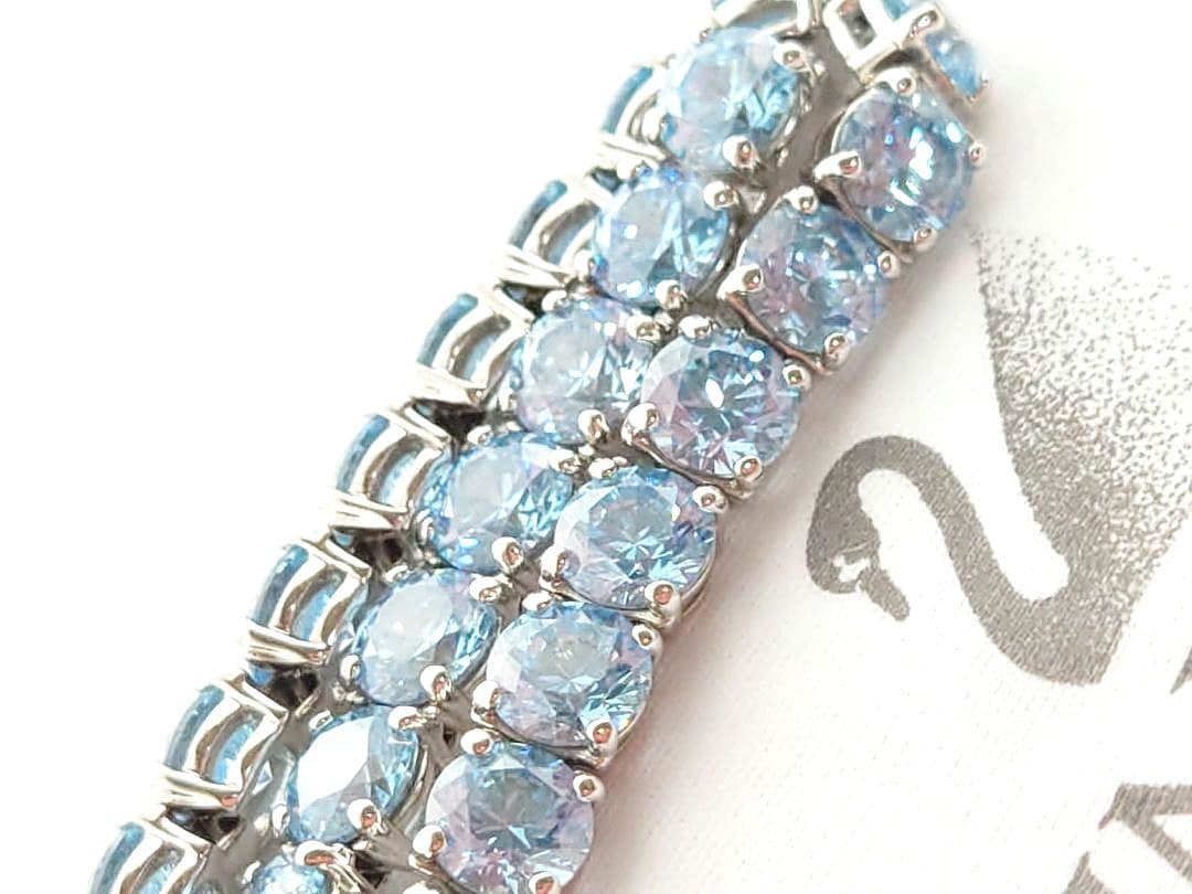 SWAROVSKI　Matrix Tennis ブレスレット　ブルー　M