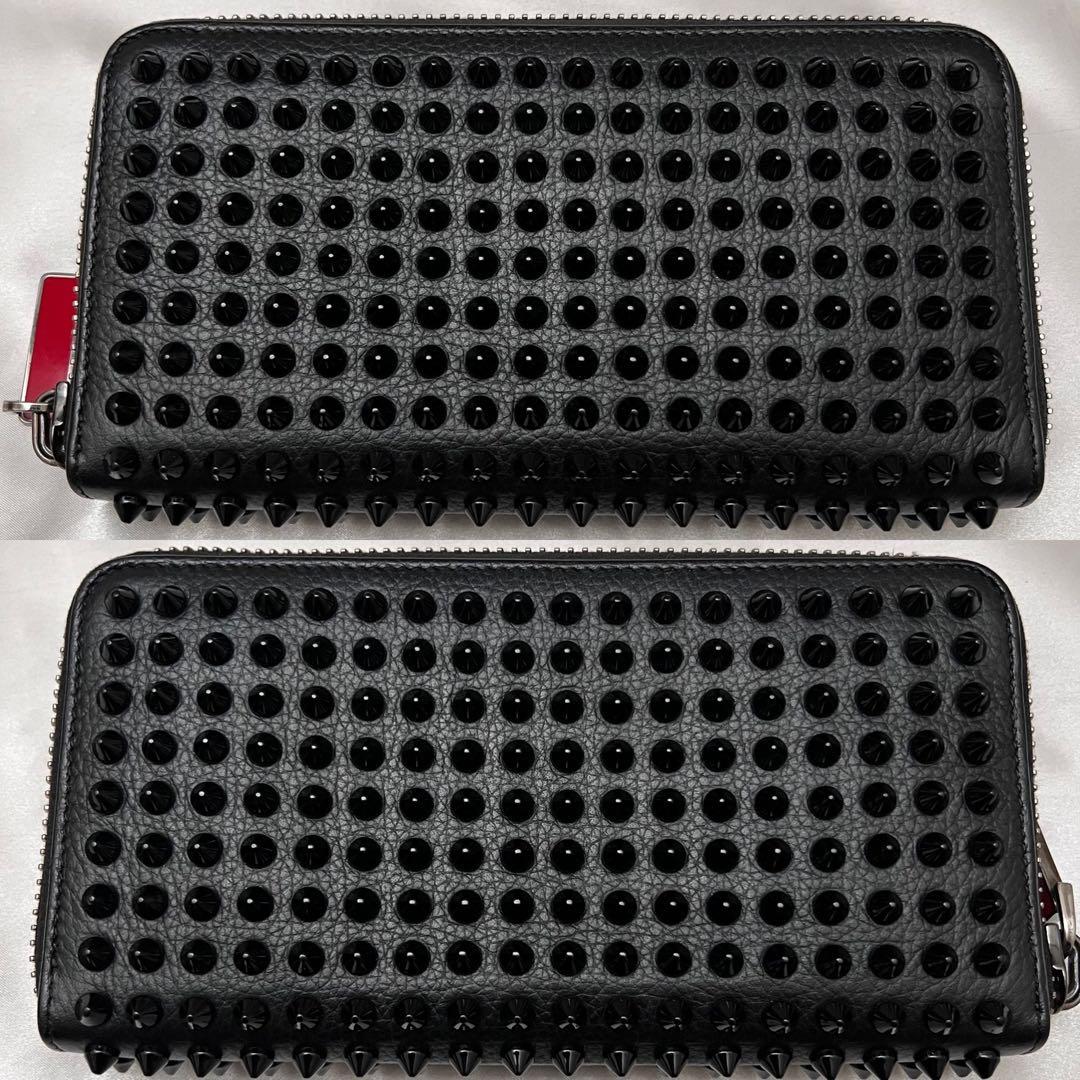 ◇極美品◇ルブタン　パネトーネ　スタッズ長財布　ラウンドジップ　オールブラック