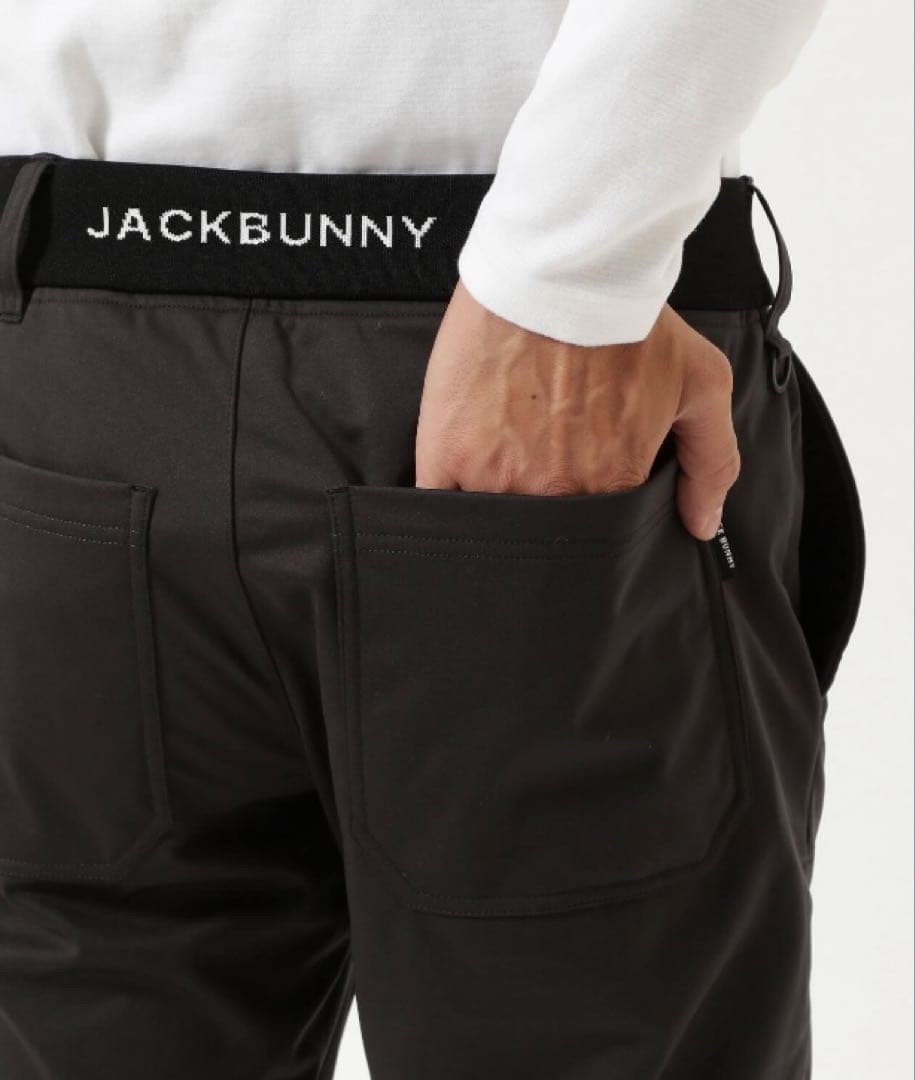 新品 パーリーゲイツ ジャックバニー エアシャット裏フリース防風パンツ(4)M黒