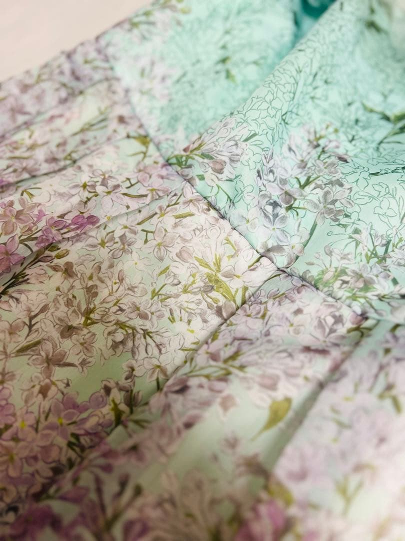 大幅お値下げ！ローズティアラ花柄ミントグリーン半袖ワンピース42サイズ新品