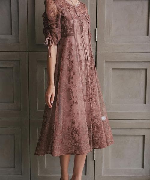 美品 Dorry Doll ドリードール エンブロイダリーレイヤードドレス S