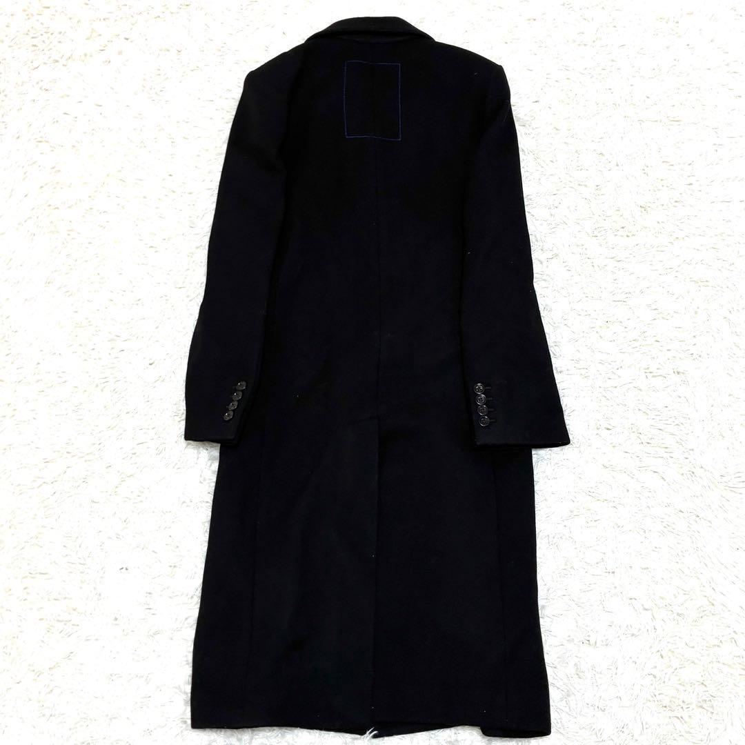 未使用タグ付 バーバリー チェスターコート ロゴボタン マキシ メンズ 黒 46