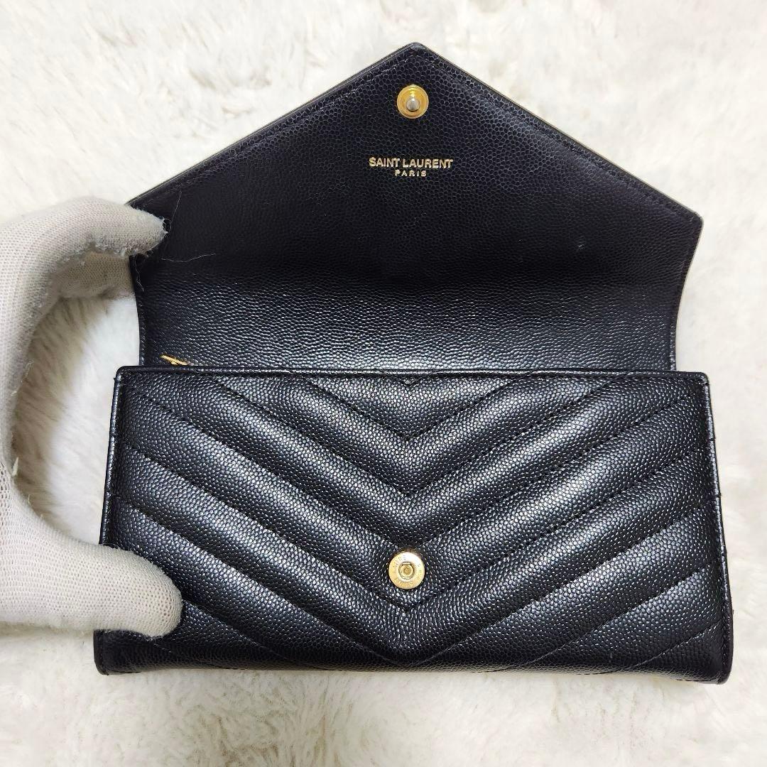 ✨未使用級　付属品完備✨サンローラン　長財布　フラップ　カサンドラ　キャビア