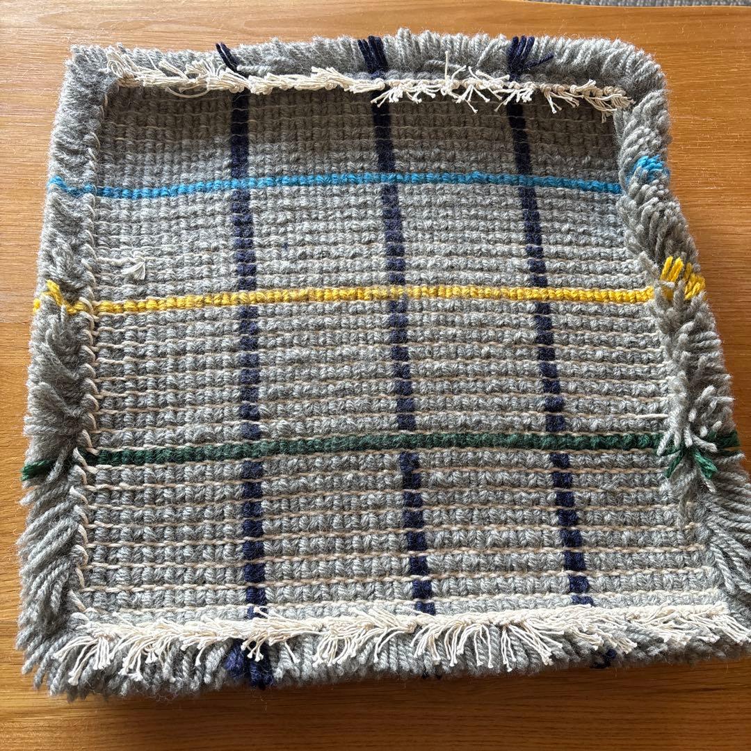 お年玉価格！ノッティング織り シートラグ ウール 椅子敷き 毛糸 手作り