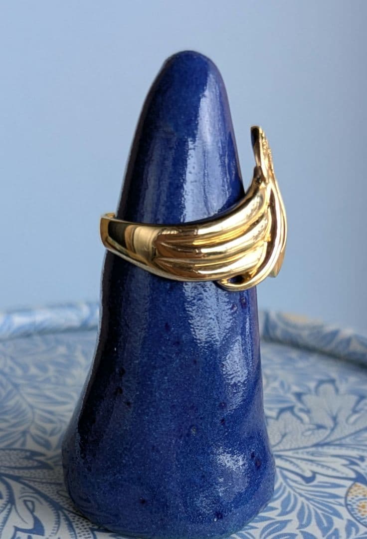 ￥1.000 Off K18ygメレダイヤ付デザインリング 10.5号 4.9g