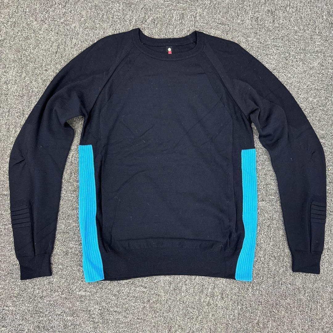 149オーエーエムシー OAMC バイカラー ニットセーターM ブラック ブルー