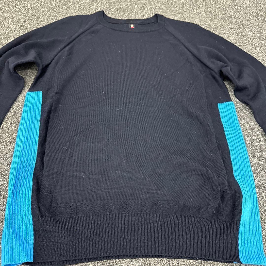 149オーエーエムシー OAMC バイカラー ニットセーターM ブラック ブルー