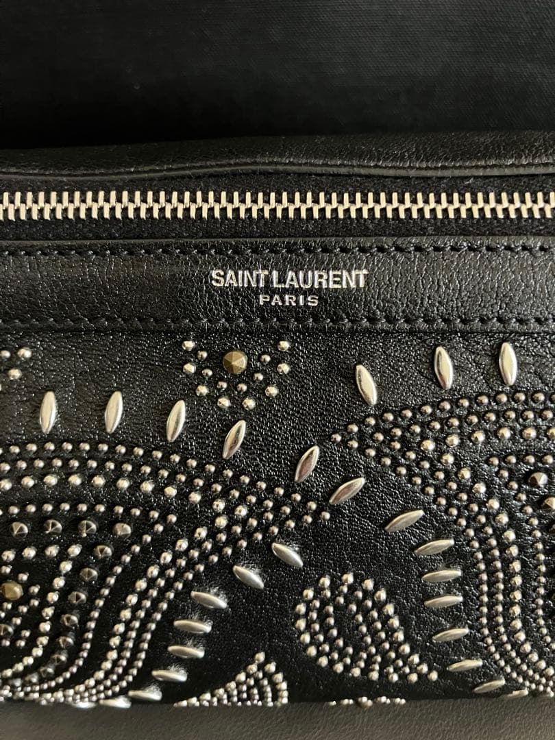 サンローラン ボディバッグ レザー黒 クロスボディバッグ