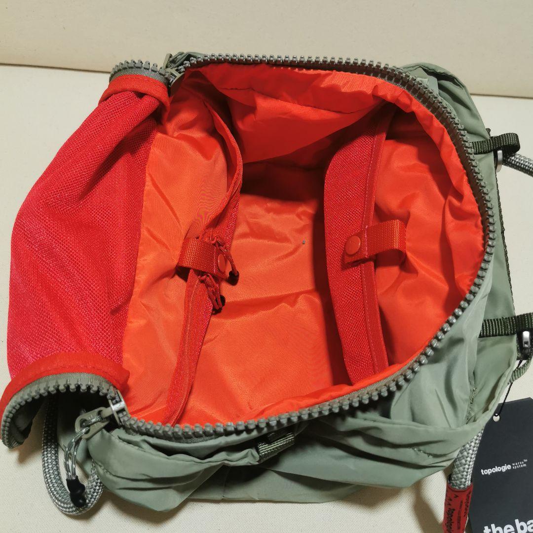 topologieミニショルダーバッグ オリーブグリーン 折りたためる小型バッグ