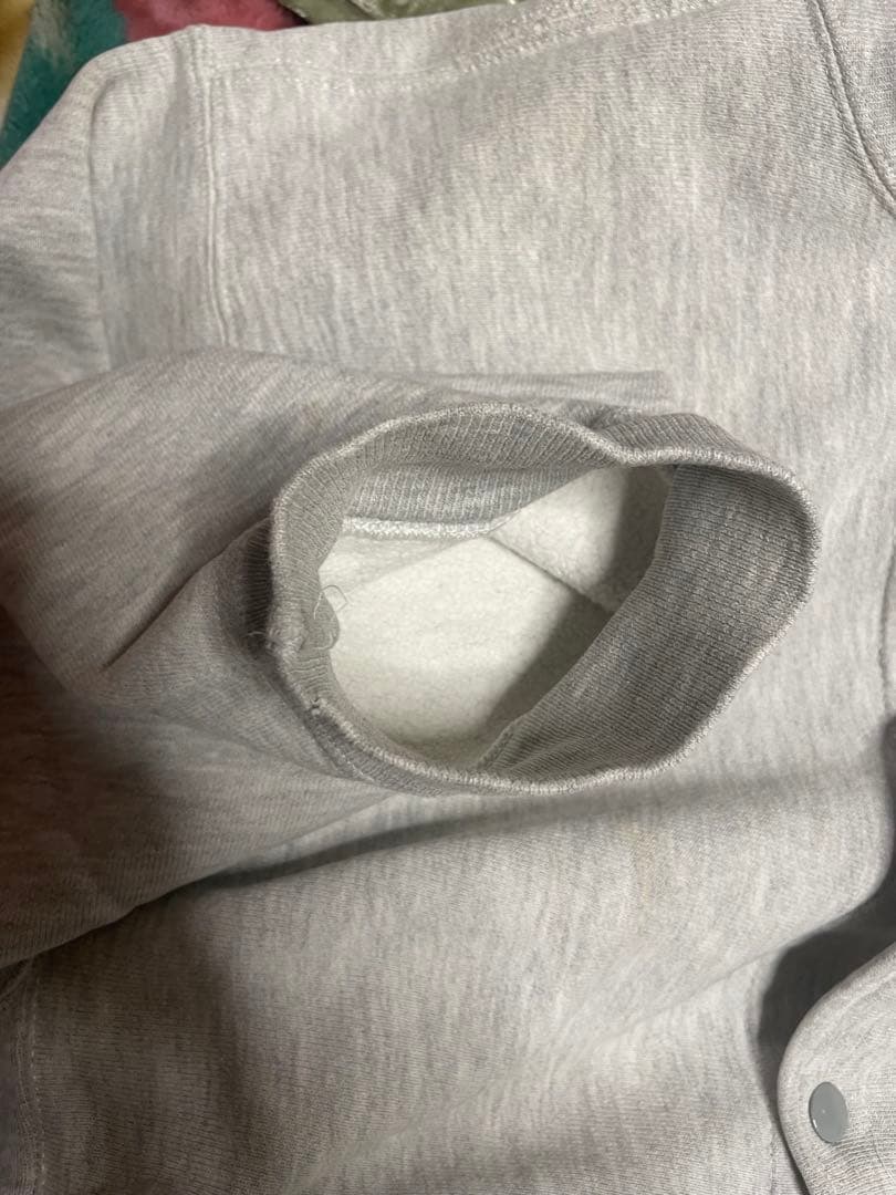 80s Champion リバースウィーブ スナップカーディガン　グレー　XL