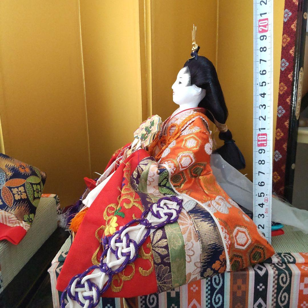 50年前 七段飾りのお雛様(上だけ) 昭和レトロ 内裏雛 金屏風 台座