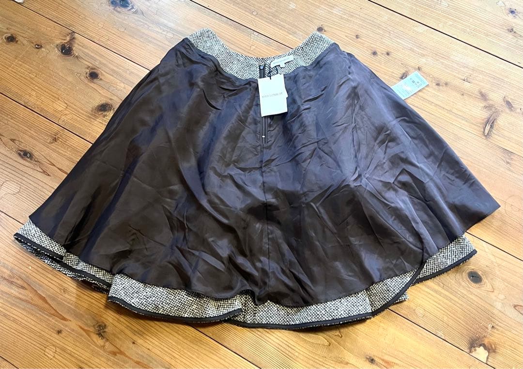 マディソンブルー　ポンチョ　ツィード　ウール　ブラウン新品未使用