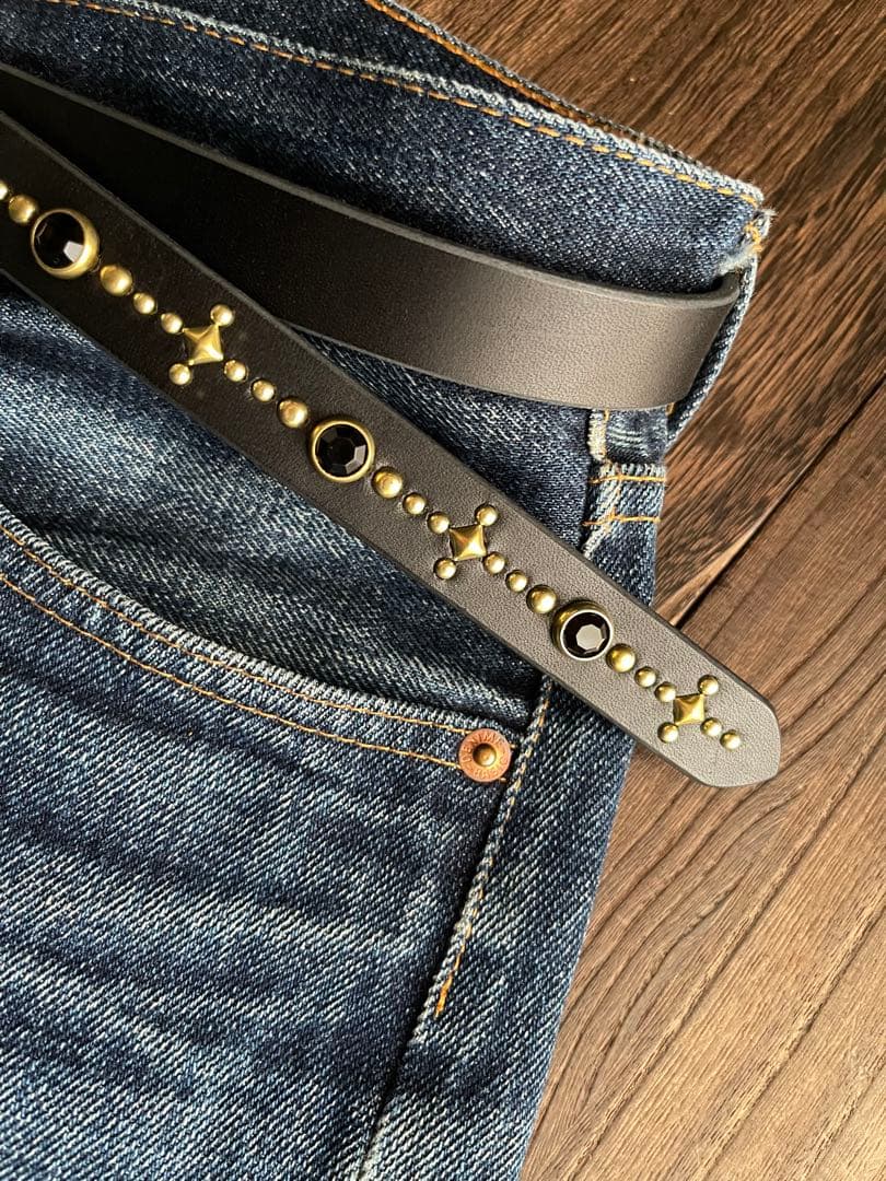 ナローロングベルト 真鍮 牛ヌメ exca HTC CALEE