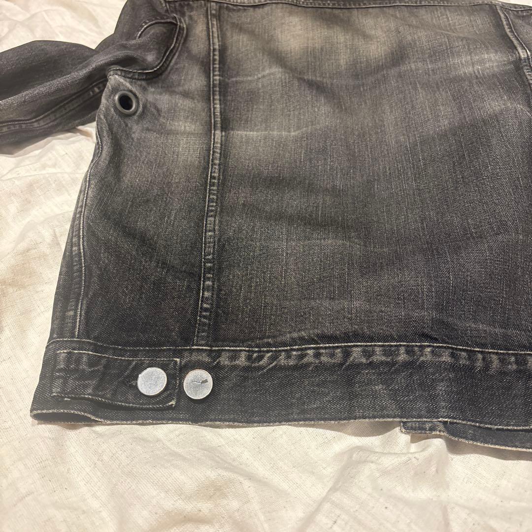 イヴサンローラン　リヴゴーシュ　ダメージ加工デニムジャケット　ブラック