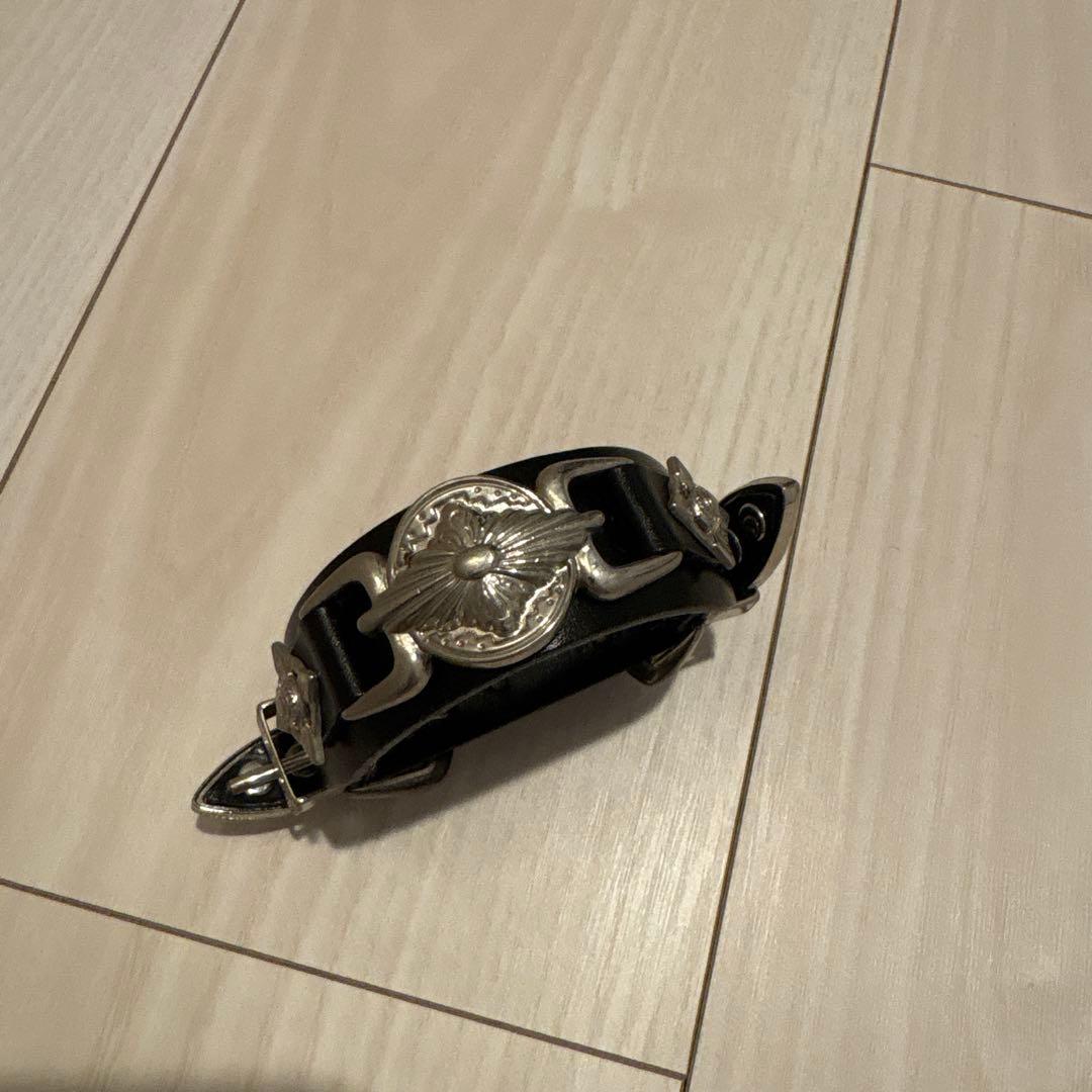 TOGAブラックレザー シルバー装飾 ブレスレット