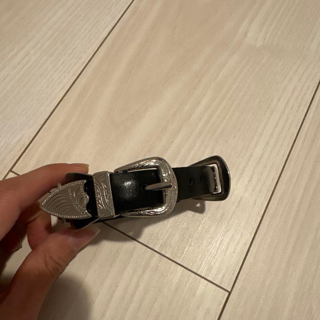 TOGAブラックレザー シルバー装飾 ブレスレット