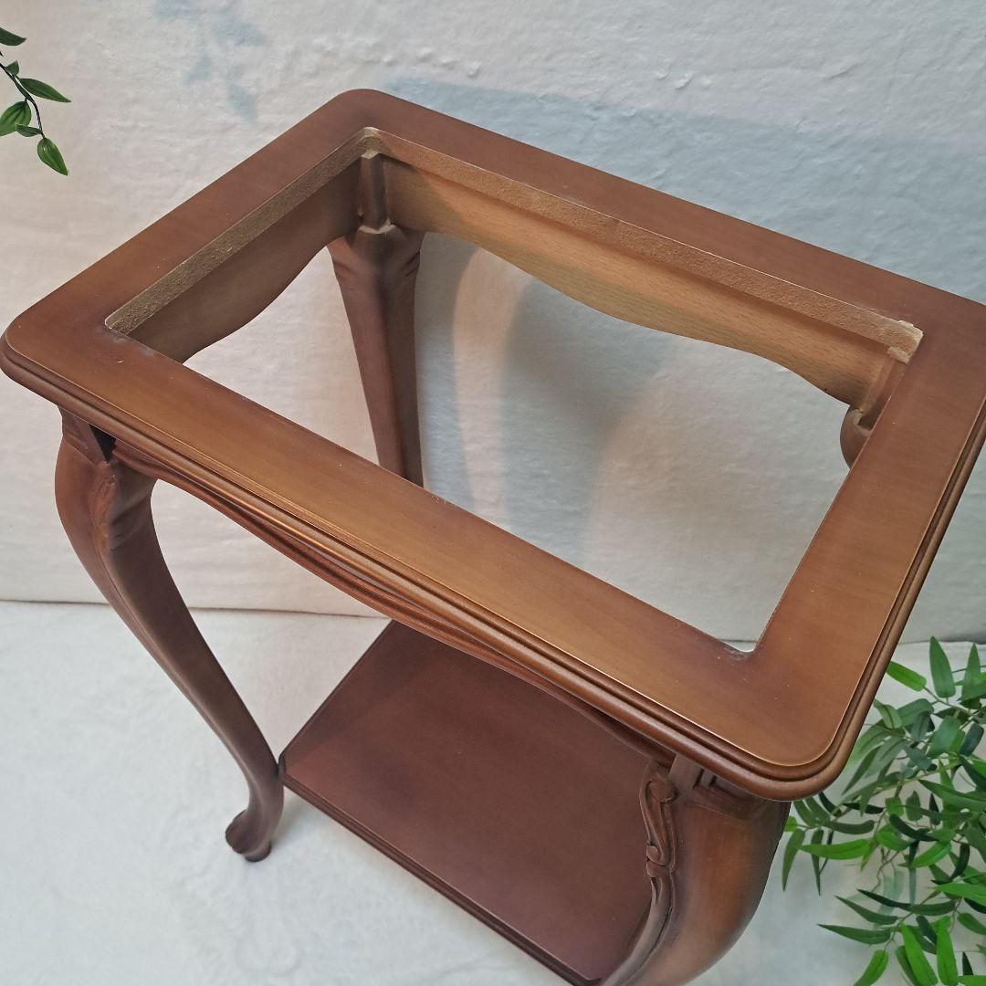 イタリア製 大理石天板 花台 マホガニーフレーム ITALY ロココ調