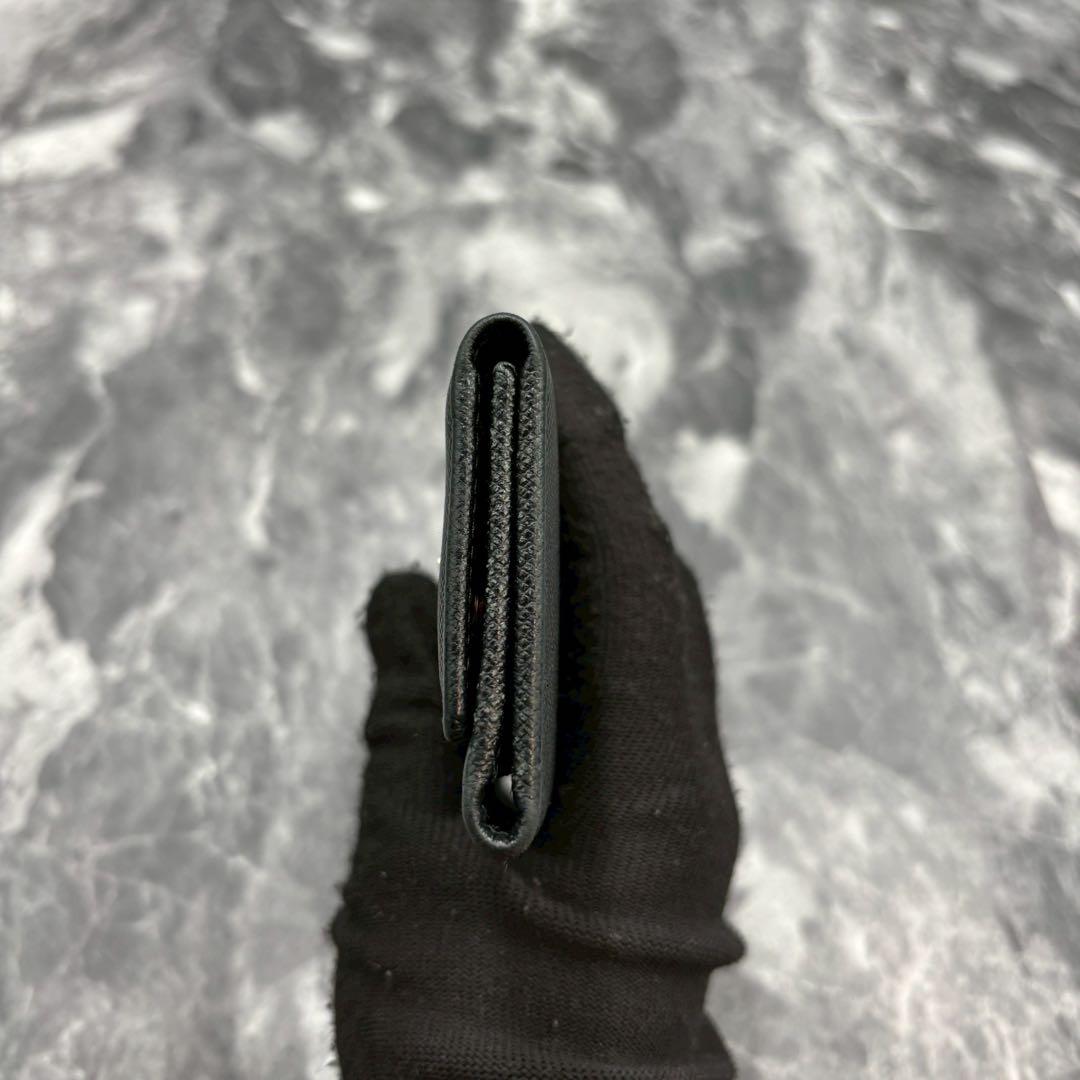 現行/極美品 PRADA 6連 キーケース サフィアーノ ブラック ゴールド