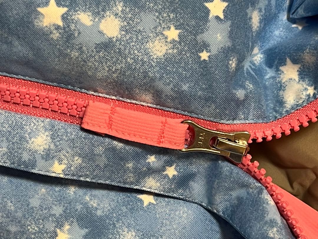 子ども用スキーウェア 青とピンクの星柄　女の子