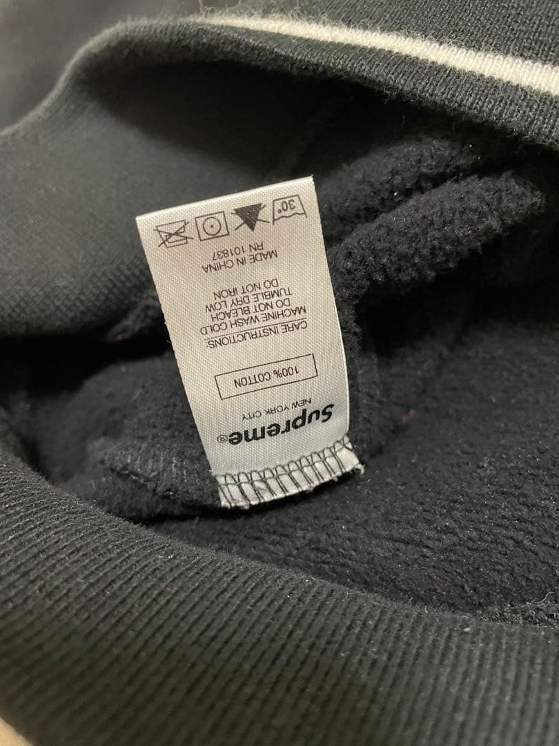 Supreme Piping Crewneck Sサイズ　黒　ボックスロゴ