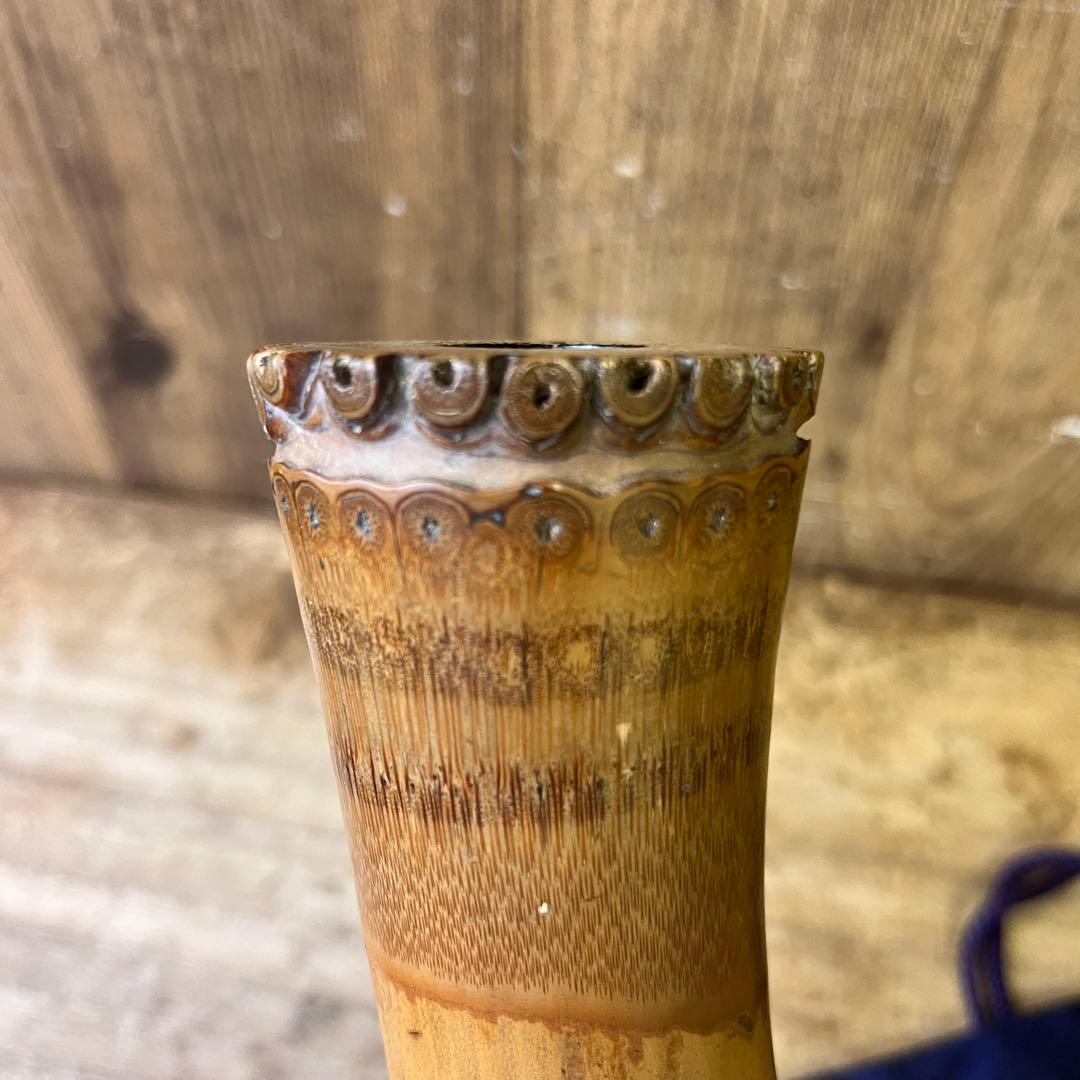 尺八 琴古流 在銘 竹治 中継ぎ籐巻き 約55cm 重さ 約430g 袋付き