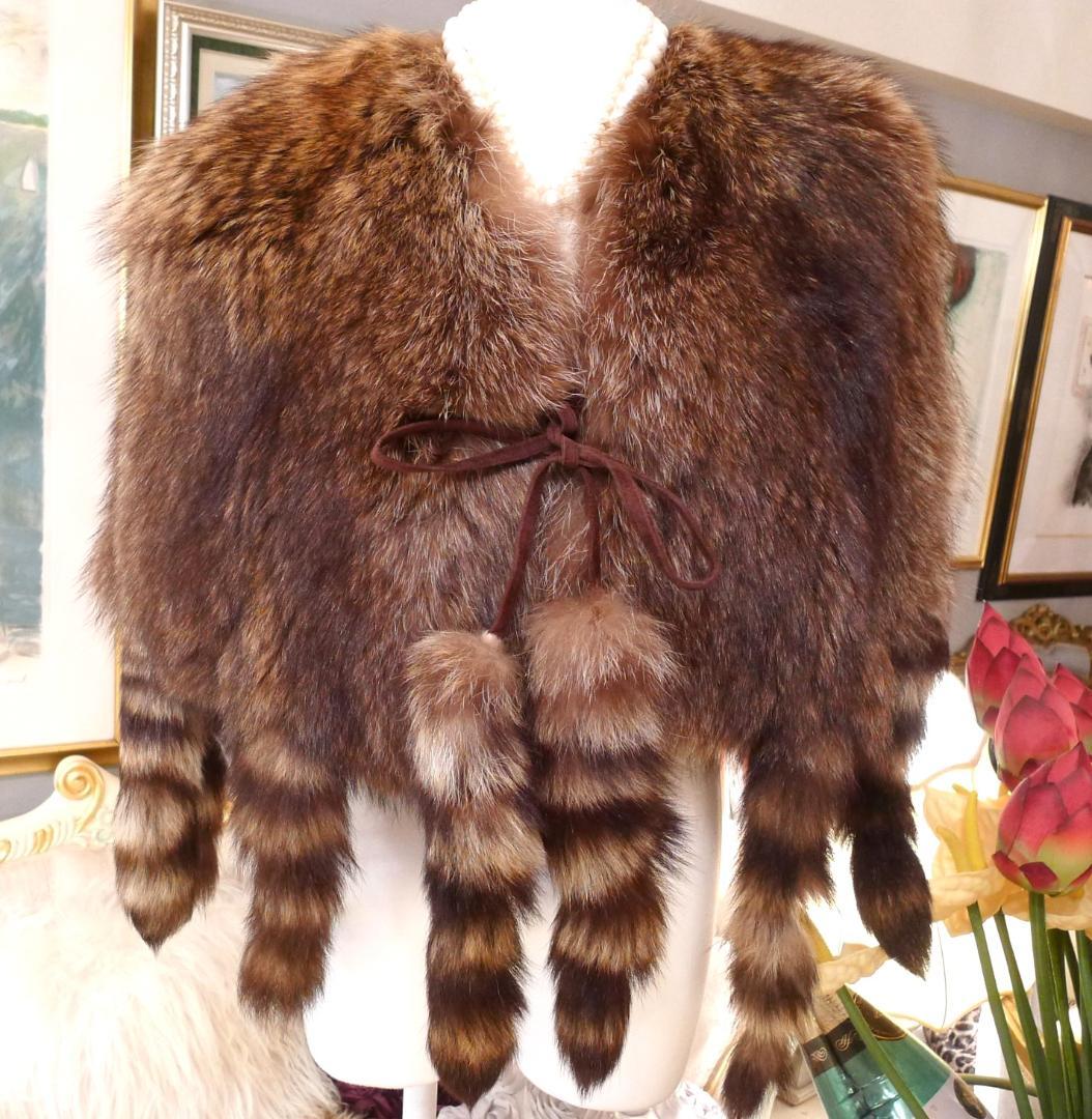 ☆【シルバーFOX】イタリー製スカンジナヴィア産フリンジ一杯FURマント☆