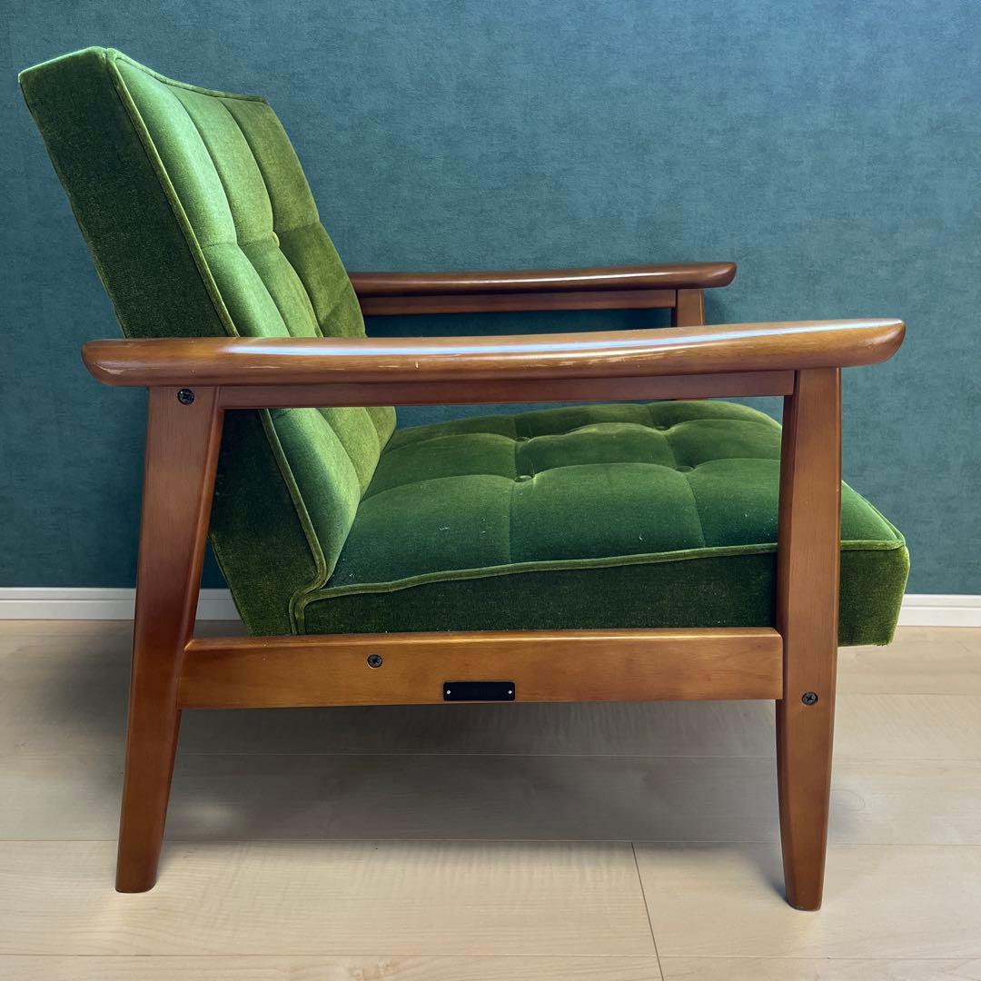 カリモク60 Kチェア ① 1人掛けモケットグリーン　近距離　大阪府引き取り希望