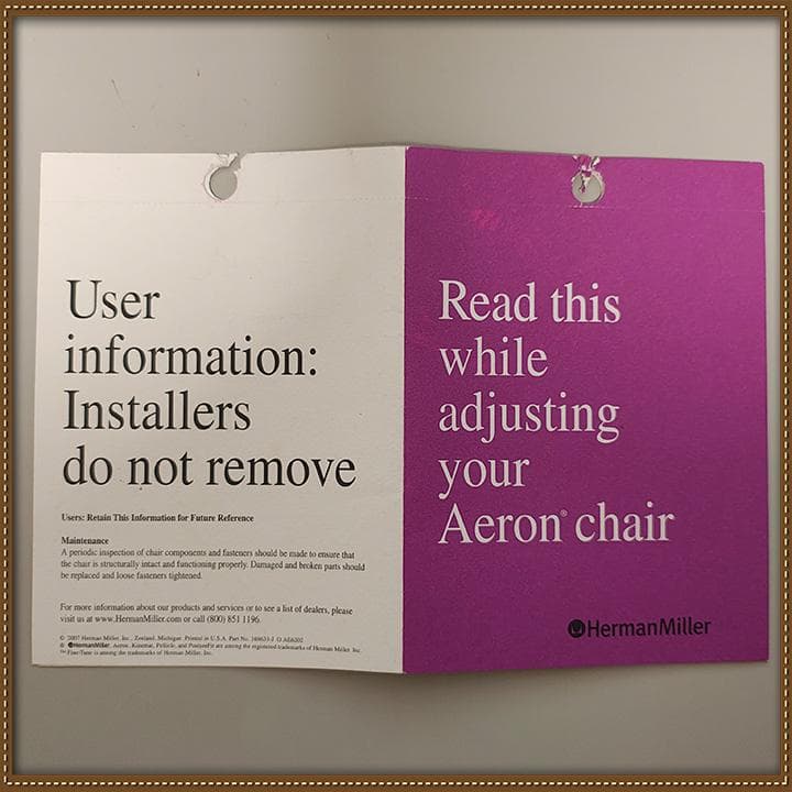 ハーマンミラー アーロンチェア B ポスチャーフィットフル装備　オフィスチェア