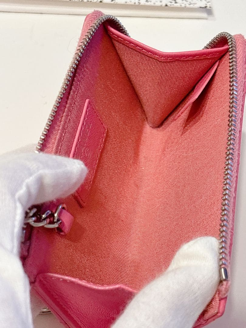 CHANEL キーケース シャネル　パース 鍵入れ ピンク ラムスキン