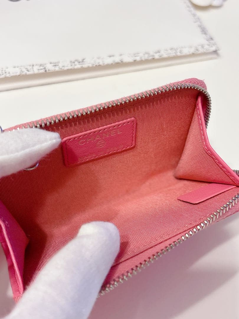 CHANEL キーケース シャネル　パース 鍵入れ ピンク ラムスキン
