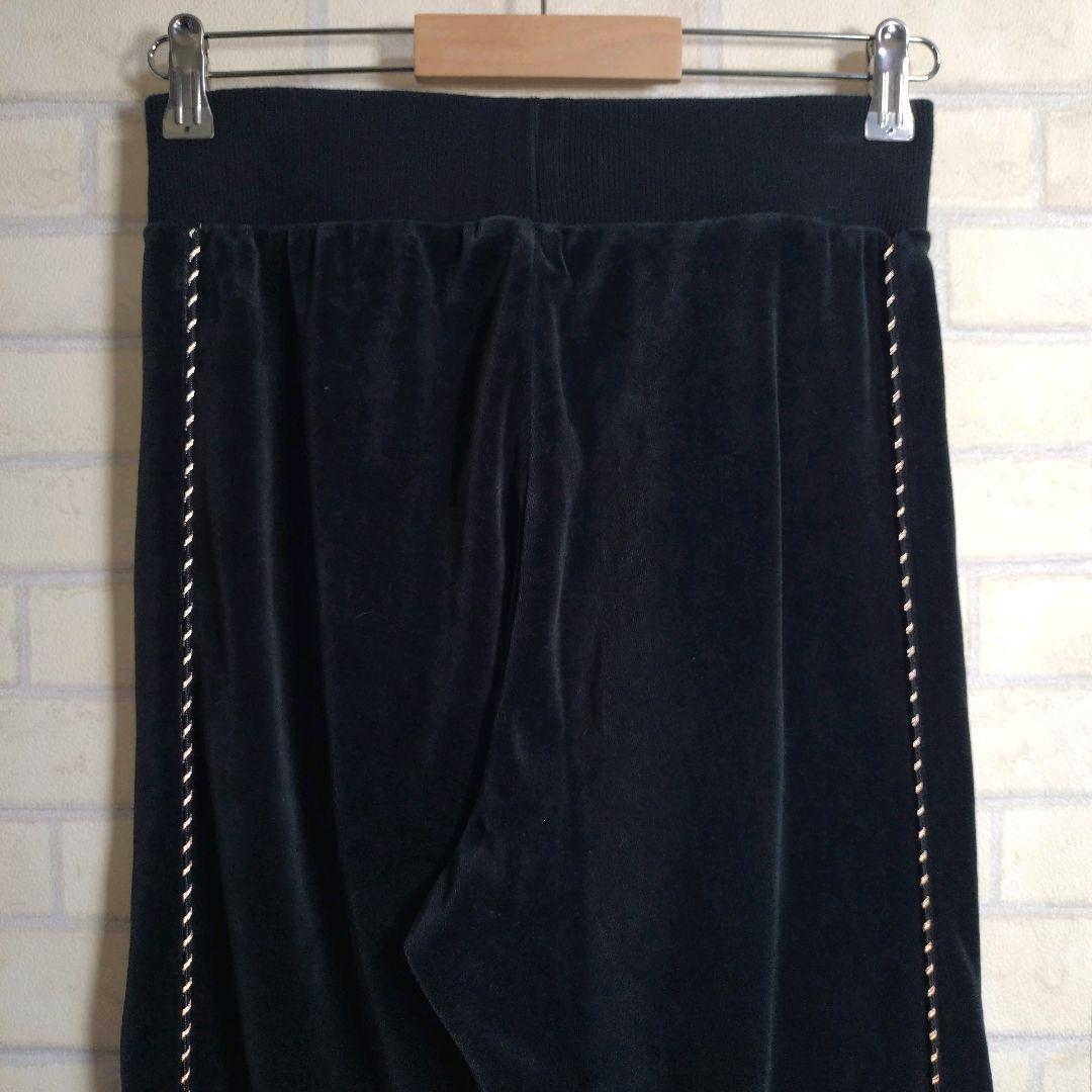 プーマ★PUMA ベロア 刺繍ロゴ リブライン セットアップ ジャージ 黒 M