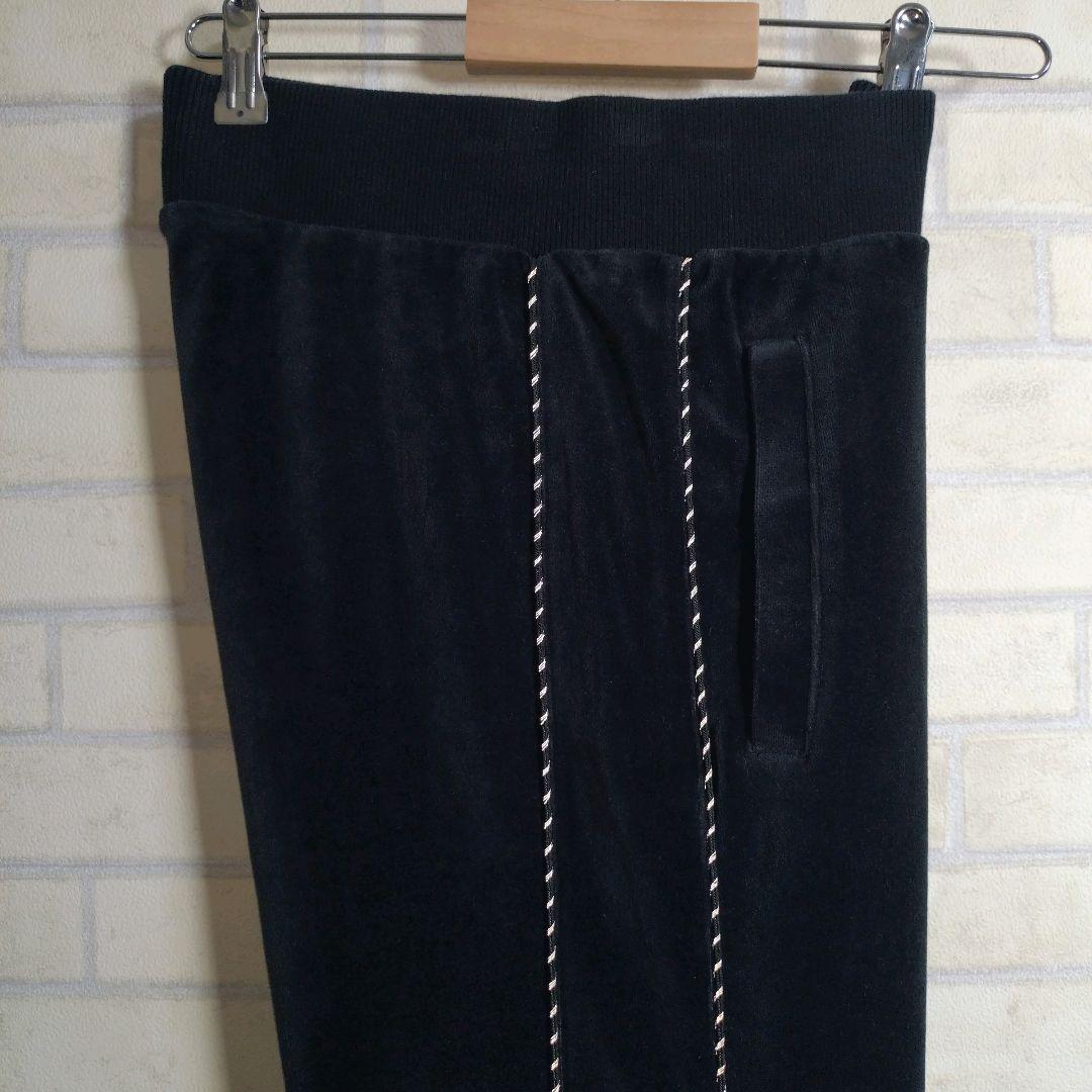 プーマ★PUMA ベロア 刺繍ロゴ リブライン セットアップ ジャージ 黒 M